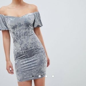 Crushes velvet silver mini dress